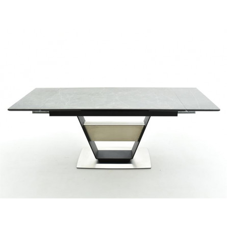 Стол Мальта /Керамогранит/140(204)*90*75/Черный матовый Муар/Bayona grey /