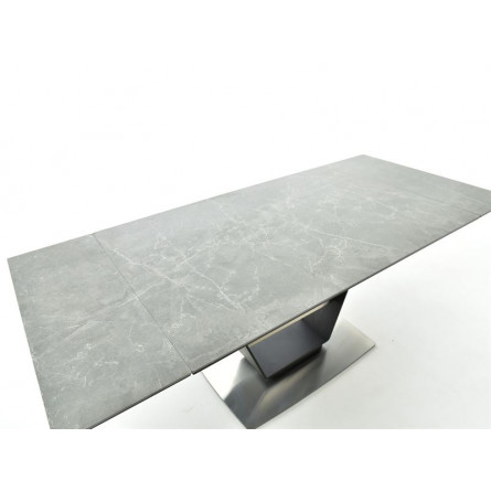 Стол Мальта /Керамогранит/140(204)*90*75/Черный матовый Муар/Bayona grey /