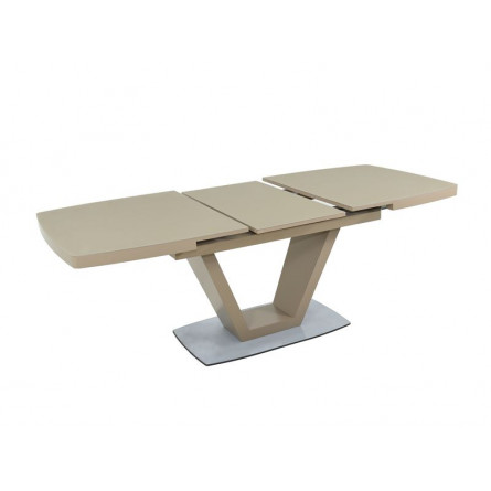 Стол Фоджа/Дерево, Стекло/140(190)*90*75/Капучино/Капучино/