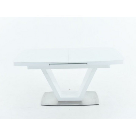 Стол Фоджа/Дерево, Стекло/160(210)*90*75/Белый/Белый/