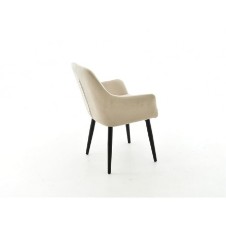 Стул Ардеко/Металл Черный матовый Муар/ВелюрМонолит беж