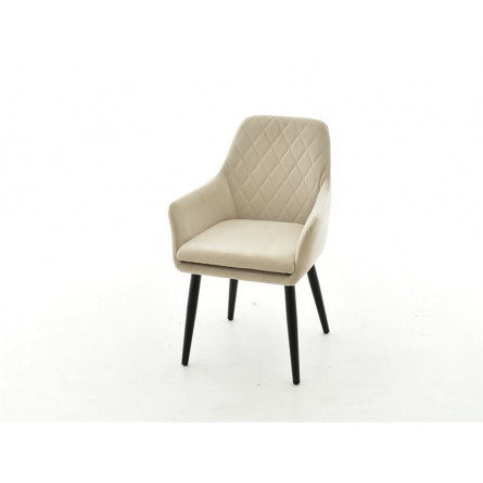 Стул Ардеко/Металл Черный матовый Муар/ВелюрМонолит беж