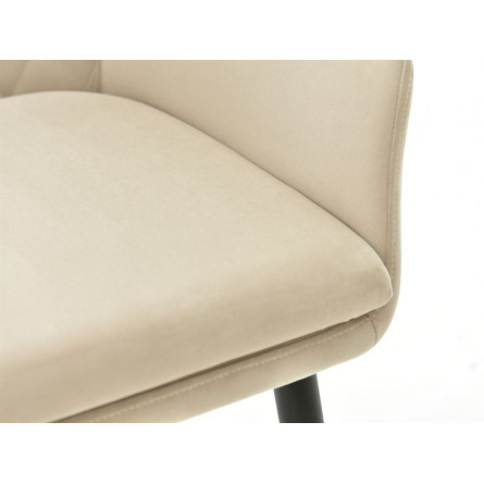 Стул Ардеко/Металл Черный матовый Муар/ВелюрМонолит беж