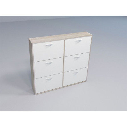 Обувница Приветливая- 4/ЛДСП/22*118*109/Дуб сонома/Белый/