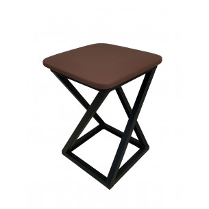 Табурет Саен 6 /Металл СТ/Сиденье Экокожа/Черный/22МС (коричневый)