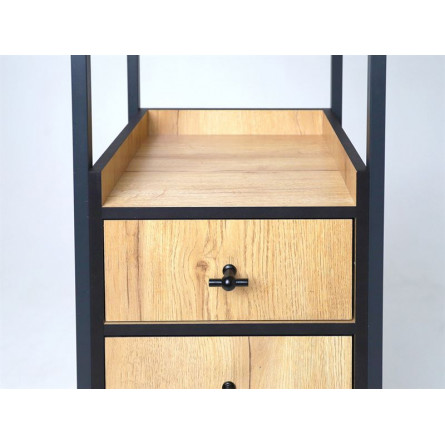 Стеллаж Берген-3 Дуб крафт золотой, черный