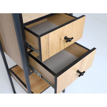 Стеллаж Берген-3 Дуб крафт золотой, черный