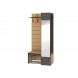 Прихожая Ольга-лофт 2/ЛДСП/Экокожа/Зеркало/80*35*200/Дуб крафт золотой/Темно-серый