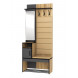 Прихожая Ольга-лофт 1/ЛДСП/Экокожа/Зеркало/80*35*200/Дуб крафт золотой/Темно-серый