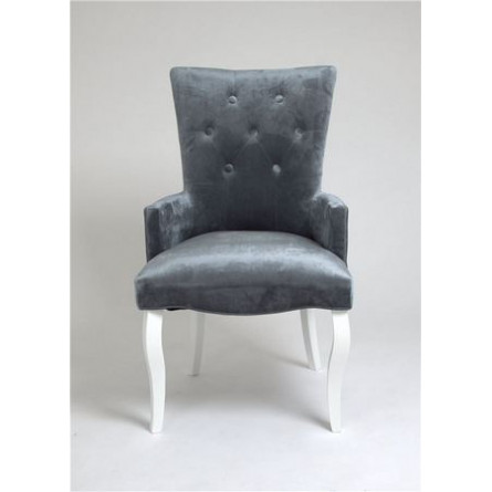 Кресло Виктория (эмаль белая / 25 - грязно-голубой)