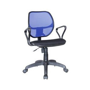 Компьютерное кресло Марс спинка сетка синяя/ сиденье В-14 черный