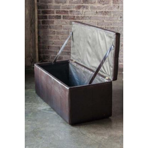 Банкетка-Пуф Лонг Коричневая Кожа