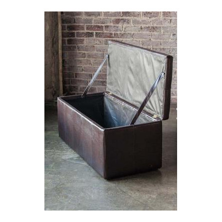 Банкетка-Пуф Лонг Коричневая Кожа