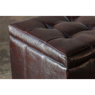 Банкетка-Пуф Лонг Коричневая Кожа