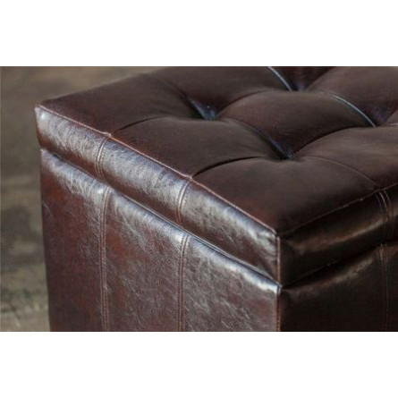 Банкетка-Пуф Лонг Коричневая Кожа