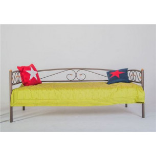 Кушетка Оптима Люкс (90х200/металлическое основание) Коричневый бархат