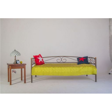 Кушетка Оптима Люкс (90х200/металлическое основание) Коричневый бархат