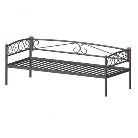 Кушетка Оптима Люкс (90х200/металлическое основание) Коричневый бархат