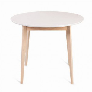 Стол Рэй-d900 (беленый дуб / белая эмаль) Круглый