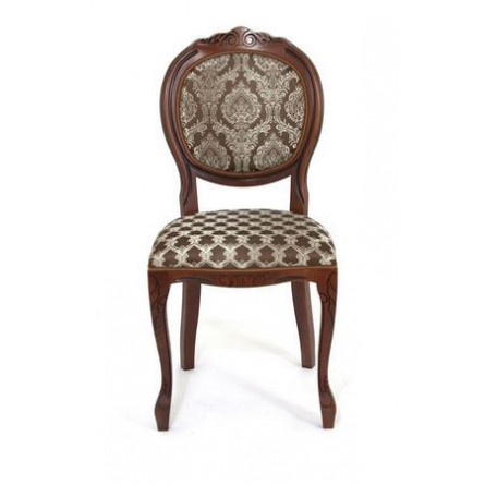 Стул "Милорд №12" (Темный орех матовый/патина черная/ткань Офелия 22/1,ткань Офелия 22/1 ком)