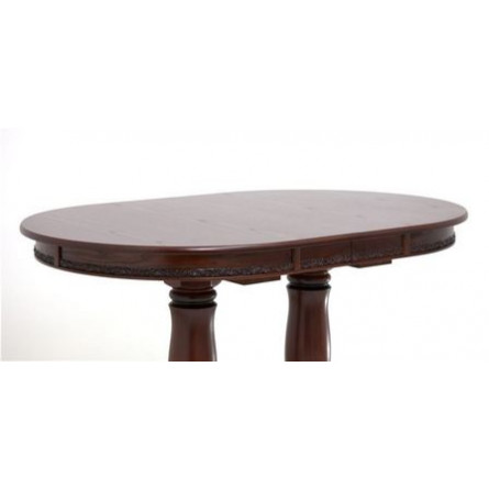 Стол Овал "Милорд" (80х120х160) Темный орех + патина черная.