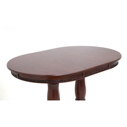 Стол Овал "Милорд" (80х120х160) Темный орех + патина черная.