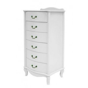 Комод "Джульетта" узкий 6 ящ. (молочный дуб) Вис