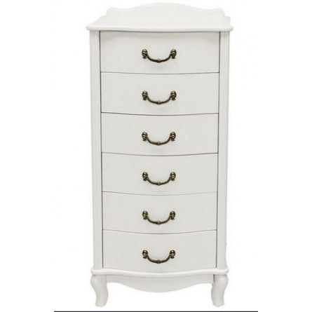 Комод "Джульетта" узкий 6 ящ. (молочный дуб) Вис