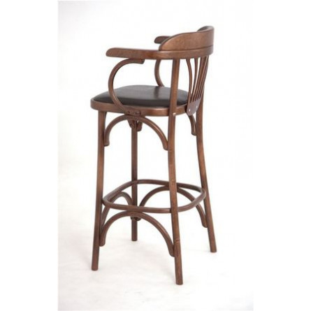 Стул барный 750 Венский мягкий (темный тон, экокожа коричневая)