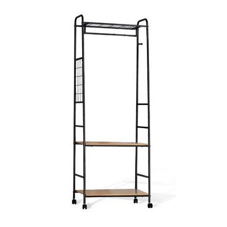 Стойка для одежды SHT-WR-21 (черный муар/скандинавский дуб)