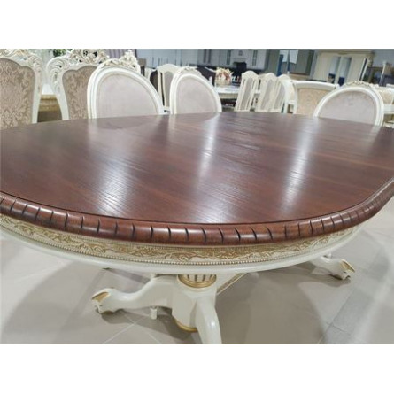 Стол "Азия" стол (комбинированый/подстолье 1013+патина золото/столешница т. орех)