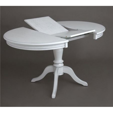 Стол "Эгина-2" (Белый/патина серебро/шпон дуб)