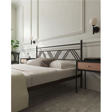 Кровать "Монблан" (140х200/ноги металл/цвет Коричневый бархат)