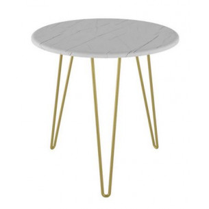 Стол журнальный "Рид Голд 530" (Белый мрамор)