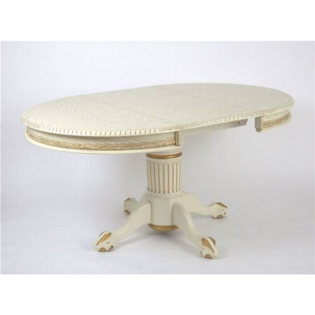 Стол круглый "Милорд-110" (ноги Азия/ слоновая кость 1013 + патина золото)