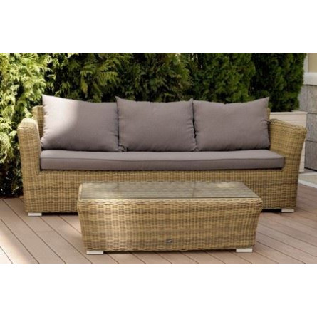 "Капучино" журнальный столик из искусственного ротанга, цвет соломенный