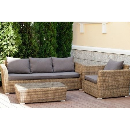 "Капучино" журнальный столик из искусственного ротанга, цвет соломенный