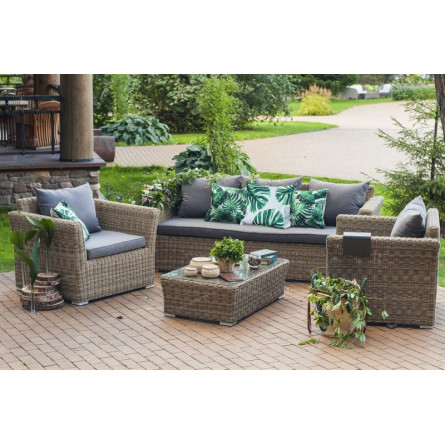 "Капучино" журнальный столик из искусственного ротанга, цвет соломенный