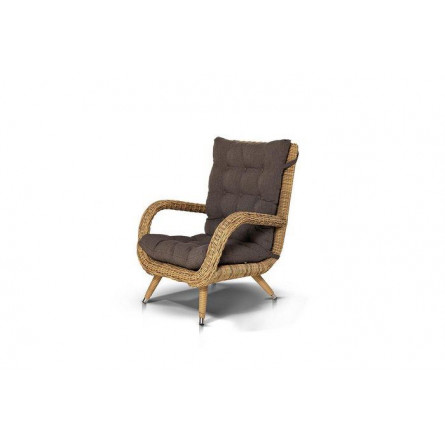 "Толедо" кресло плетеное с подушками, цвет соломенный