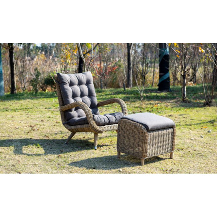 "Толедо" кресло плетеное с подушками, цвет соломенный