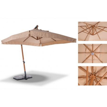 "Корсика" зонт уличный 3х3м на алюминиевой опоре, цвет под дерево
