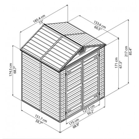 Сарай Palram – Canopia SkyLight 6x5 серый