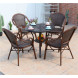 Обеденная группа из искусственного ротанга стол Сорренто д.78 + 4 кресла Бамбук-1 арт.6058/2001-4