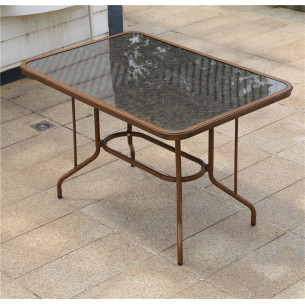 Стол алюминиевый прямоугольный из искусственного ротанга 80*120 БАМБУК "BAMBOO" арт.2010