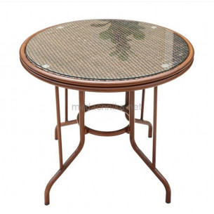 Стол алюминиевый круглый из искусственного ротанга D80 БАМБУК "BAMBOO" арт.2015