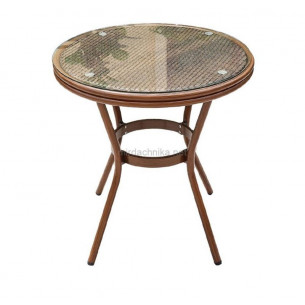 Стол алюминиевый круглый из искусственного ротанга D70 БАМБУК "BAMBOO" арт.2013
