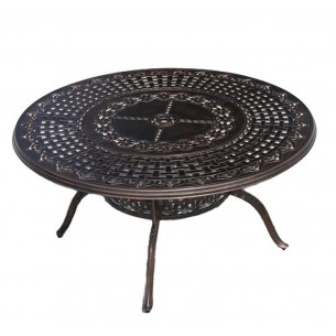 Стол круглый из литого алюминия ВУЛКАН “VOLCANO” D150 арт.6091