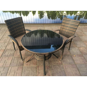 Обеденный комплект из искусственного ротанга Сантос + 2 кресла Сантос арт.77558