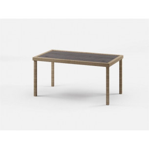 Стол из искусственного ротанга на металлическом каркасе ТОКИО "TOKYO" Dark brown арт.75738