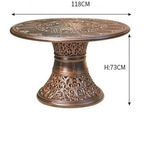 Стол из литого алюминия САНДАЛОВОЕ ДЕРЕВО "SANDALWOOD" D118